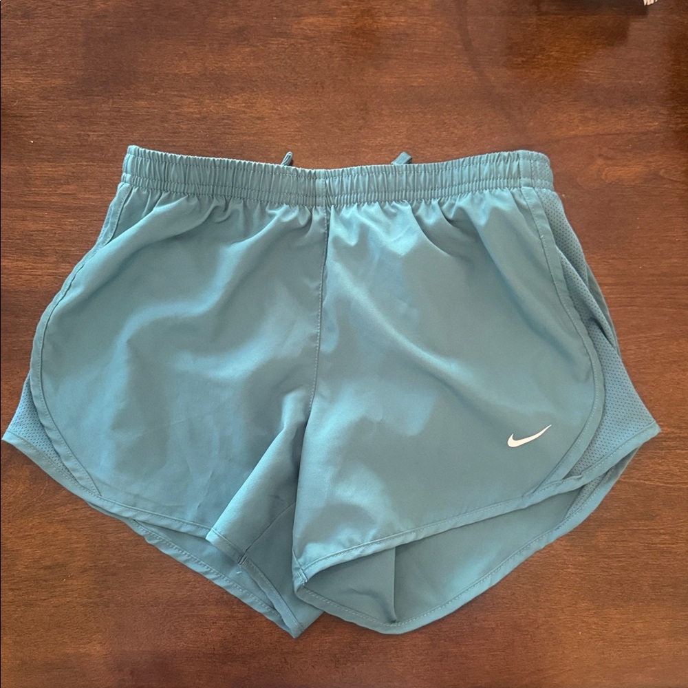Youth girls medium Nike Teal Running Shorts